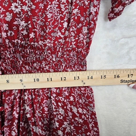 Hayden Los Angeles Floral Ruched Waist Maxi Dress Asymmetrical Hem Size Medium - Picture 10 of 11